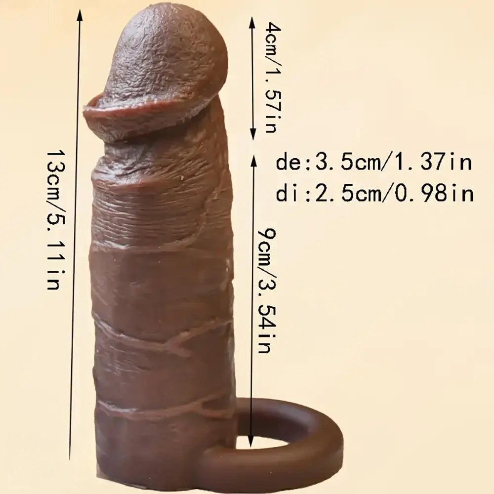 5.11in 6.29in Soft Silicone Small Lifelike Penis Dildo Sleeve Extension