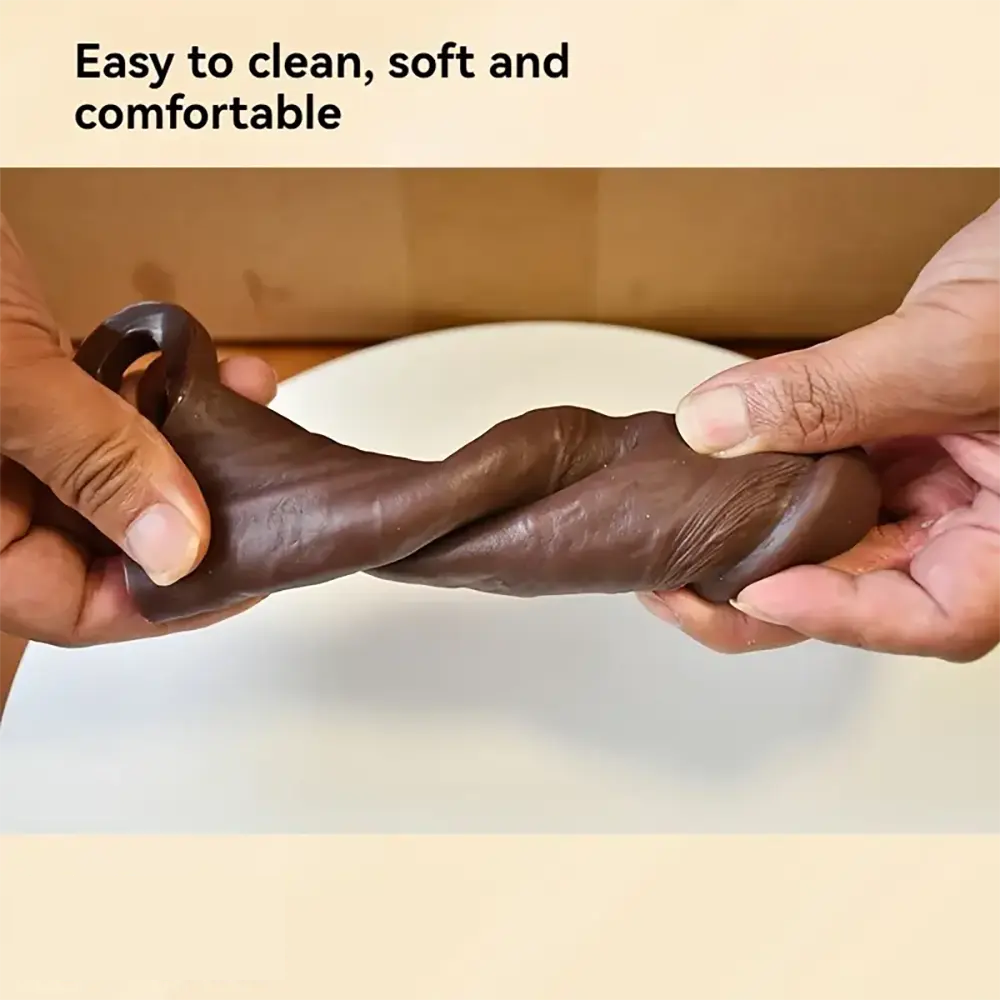 5.11in 6.29in Soft Silicone Small Lifelike Penis Dildo Sleeve Extension