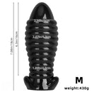 5.11in 7.08in 9.05in Dragon Egg Thread PVC Black Cock Big Butt Plug Dildo