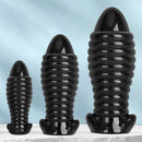 5.11in 7.08in 9.05in Dragon Egg Thread PVC Black Cock Big Butt Plug Dildo