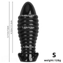 5.11in 7.08in 9.05in Dragon Egg Thread PVC Black Cock Big Butt Plug Dildo