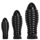 5.11in 7.08in 9.05in Dragon Egg Thread PVC Black Cock Big Butt Plug Dildo