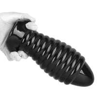 5.11in 7.08in 9.05in Dragon Egg Thread PVC Black Cock Big Butt Plug Dildo