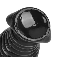 5.11in 7.08in 9.05in Dragon Egg Thread PVC Black Cock Big Butt Plug Dildo