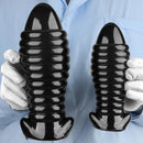 5.11in 7.08in 9.05in Dragon Egg Thread PVC Black Cock Big Butt Plug Dildo