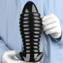 5.11in 7.08in 9.05in Dragon Egg Thread PVC Black Cock Big Butt Plug Dildo