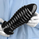 5.11in 7.08in 9.05in Dragon Egg Thread PVC Black Cock Big Butt Plug Dildo
