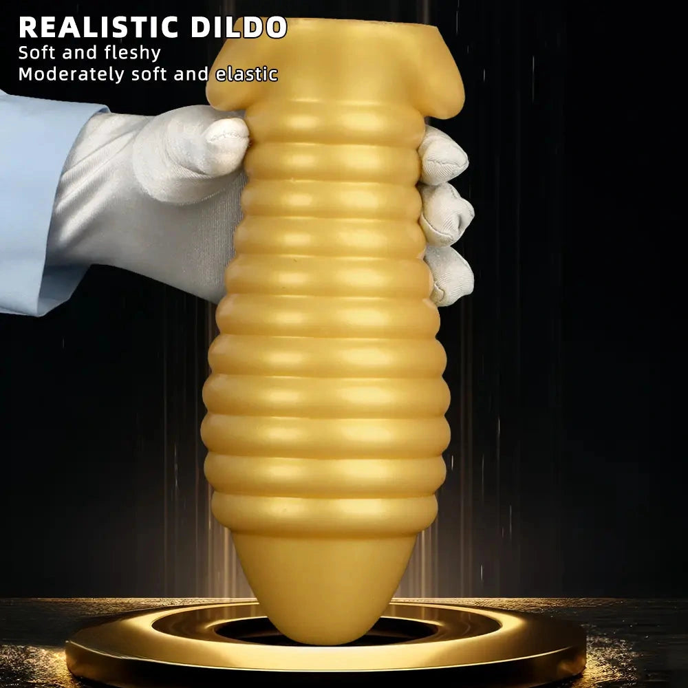 5.11in 7.08in 9.05in Dragon Egg Thread Silicone Soft Big Butt Plug Dildo