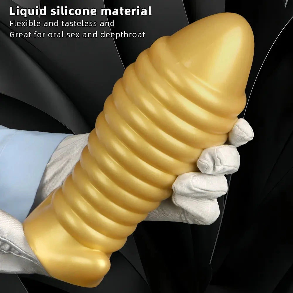 5.11in 7.08in 9.05in Dragon Egg Thread Silicone Soft Big Butt Plug Dildo