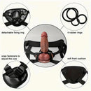 5.11in 7.67in Realistic Dual-liquid Silicone Firm Control G-String Strapon Dildo