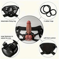 5.11in 7.67in Realistic Dual-liquid Silicone Firm Control G-String Strapon Dildo