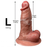 5.11in 7.67in Ultra-Realistic Liquid Silicone Thick Soft & Flexible Dildo