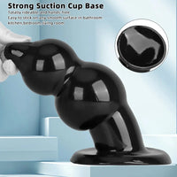 5.11in 9.05in Black Fantasy PVC Big Thick Butt Plug Dildo Pleasure Stimulator