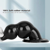 5.11in 9.05in Black Fantasy PVC Big Thick Butt Plug Dildo Pleasure Stimulator