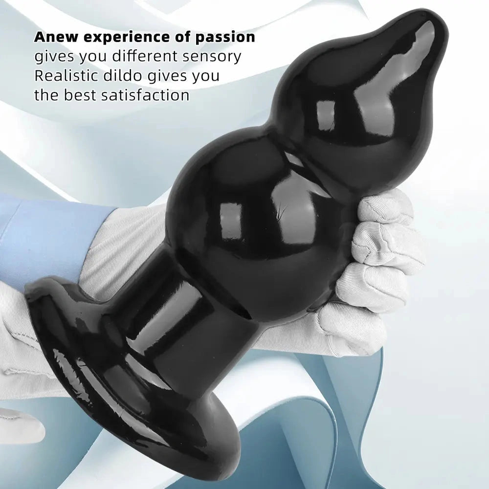 5.11in 9.05in Black Fantasy PVC Big Thick Butt Plug Dildo Pleasure Stimulator