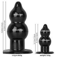 5.11in 9.05in Black Fantasy PVC Big Thick Butt Plug Dildo Pleasure Stimulator