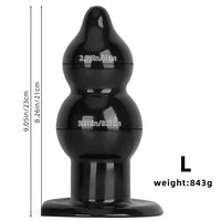 5.11in 9.05in Black Fantasy PVC Big Thick Butt Plug Dildo Pleasure Stimulator