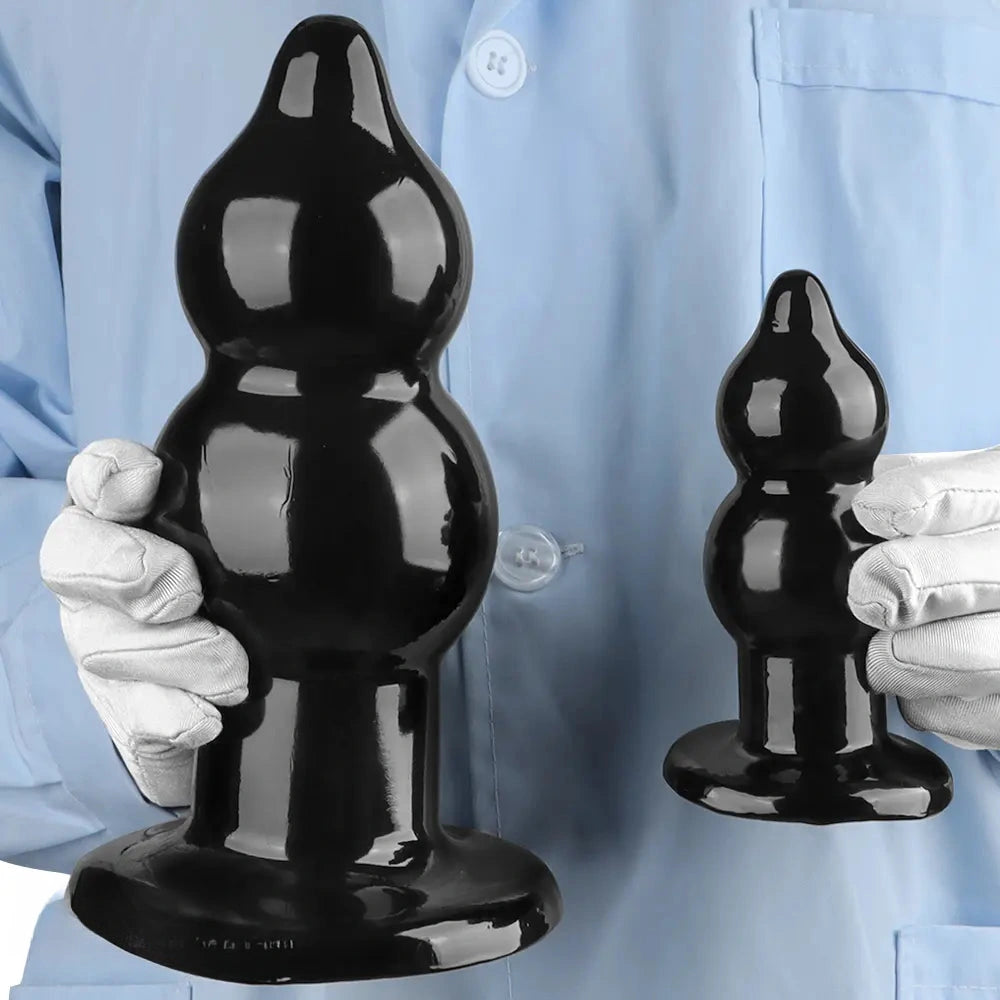5.11in 9.05in Black Fantasy PVC Big Thick Butt Plug Dildo Pleasure Stimulator