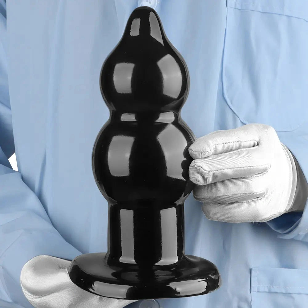 5.11in 9.05in Black Fantasy PVC Big Thick Butt Plug Dildo Pleasure Stimulator