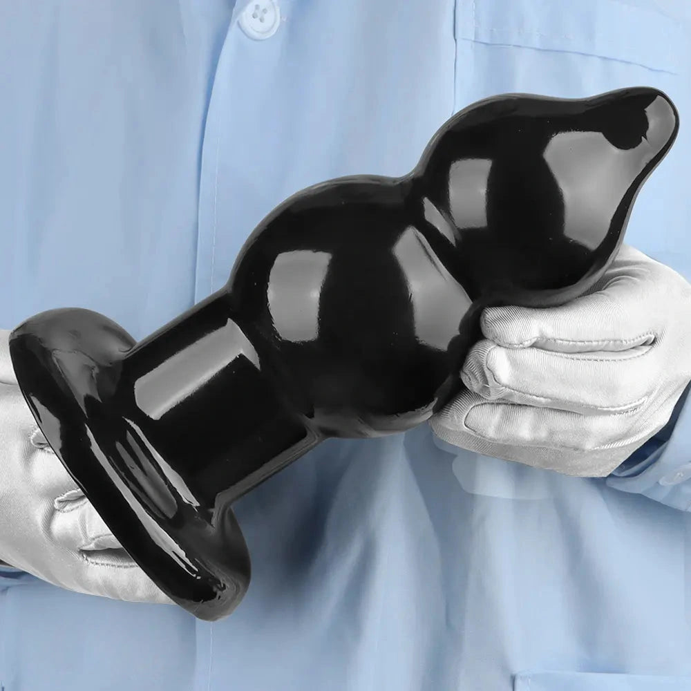 5.11in 9.05in Black Fantasy PVC Big Thick Butt Plug Dildo Pleasure Stimulator