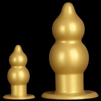 5.11in 9.05in Golden Silicone Big Thick Butt Plug Dildo Pleasure Stimulator