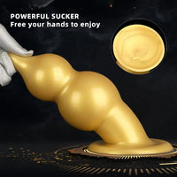 5.11in 9.05in Golden Silicone Big Thick Butt Plug Dildo Pleasure Stimulator