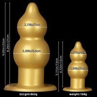 5.11in 9.05in Golden Silicone Big Thick Butt Plug Dildo Pleasure Stimulator