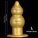 5.11in 9.05in Golden Silicone Big Thick Butt Plug Dildo Pleasure Stimulator