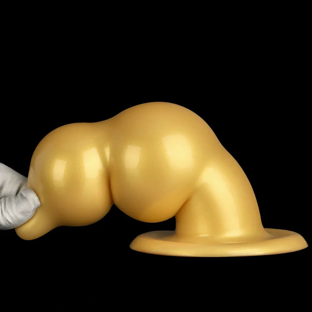 5.11in 9.05in Golden Silicone Big Thick Butt Plug Dildo Pleasure Stimulator