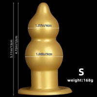 5.11in 9.05in Golden Silicone Big Thick Butt Plug Dildo Pleasure Stimulator