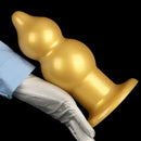5.11in 9.05in Golden Silicone Big Thick Butt Plug Dildo Pleasure Stimulator
