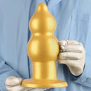 5.11in 9.05in Golden Silicone Big Thick Butt Plug Dildo Pleasure Stimulator