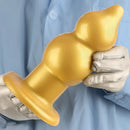 5.11in 9.05in Golden Silicone Big Thick Butt Plug Dildo Pleasure Stimulator