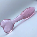 5.11in Glass Spiral Sharp Head Dildo With Heart Base Love Sex Toy