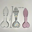 5.11in Glass Spiral Sharp Head Dildo With Heart Base Love Sex Toy