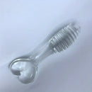 5.11in Glass Spiral Sharp Head Dildo With Heart Base Love Sex Toy