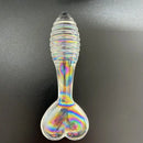 5.11in Glass Spiral Sharp Head Dildo With Heart Base Love Sex Toy