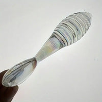 5.11in Glass Spiral Sharp Head Dildo With Heart Base Love Sex Toy