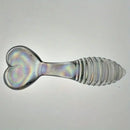 5.11in Glass Spiral Sharp Head Dildo With Heart Base Love Sex Toy