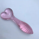 5.11in Glass Spiral Sharp Head Dildo With Heart Base Love Sex Toy