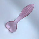5.11in Glass Spiral Sharp Head Dildo With Heart Base Love Sex Toy