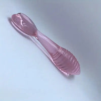 5.11in Glass Spiral Sharp Head Dildo With Heart Base Love Sex Toy