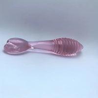 5.11in Glass Spiral Sharp Head Dildo With Heart Base Love Sex Toy