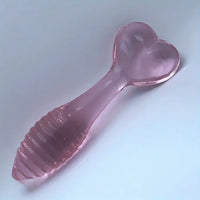 5.11in Glass Spiral Sharp Head Dildo With Heart Base Love Sex Toy