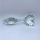 5.11in Glass Spiral Sharp Head Dildo With Heart Base Love Sex Toy