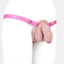 5.11in Real Hollow Chastity Cage Dildo Uncut Glans Female Masturbator
