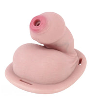 5.11in Real Hollow Chastity Cage Dildo Uncut Glans Female Masturbator