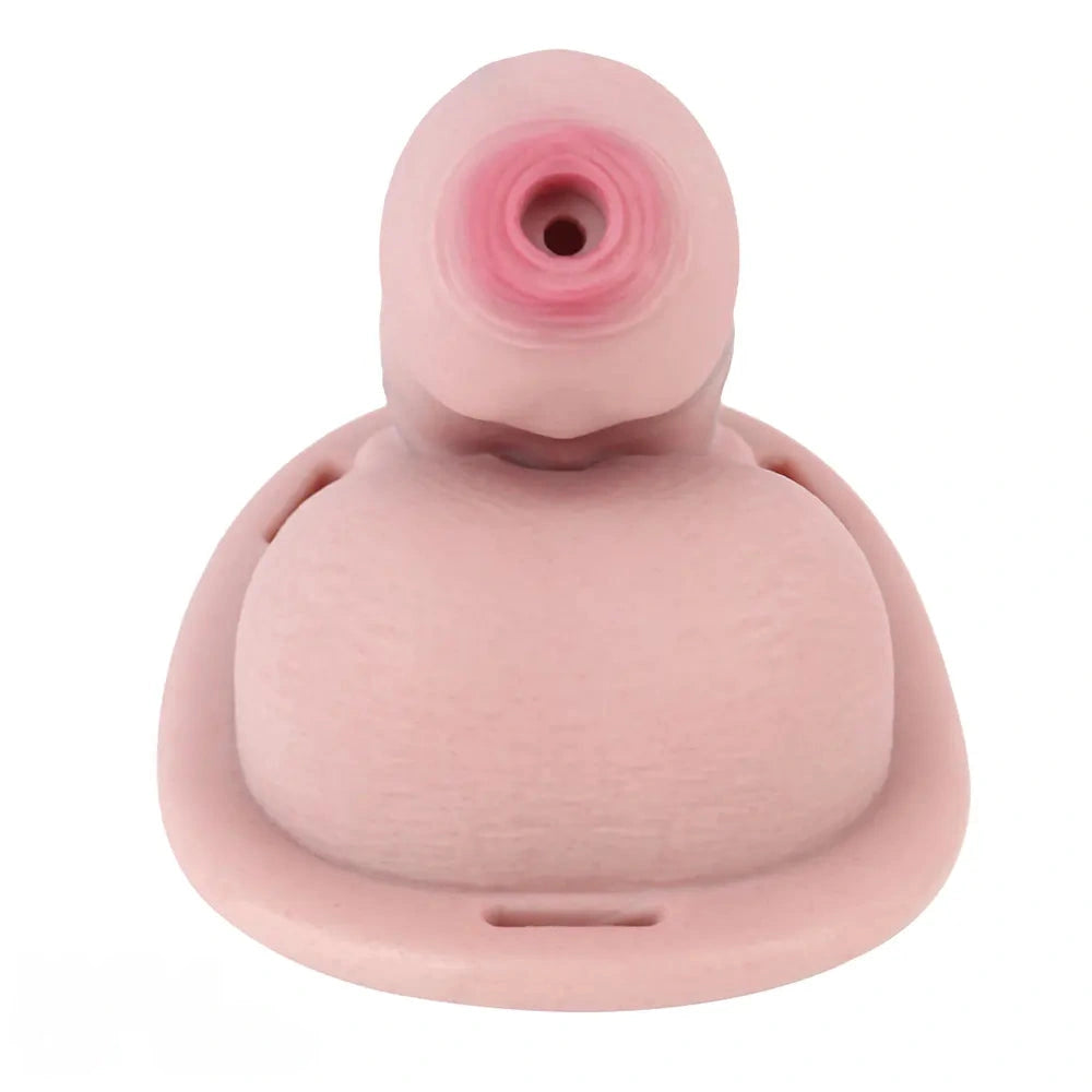 5.11in Real Hollow Chastity Cage Dildo Uncut Glans Female Masturbator