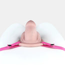 5.11in Real Hollow Chastity Cage Dildo Uncut Glans Female Masturbator