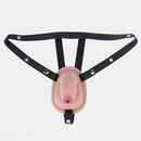 5.11in Real Hollow Chastity Cage Dildo Uncut Glans Female Masturbator